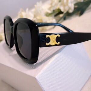 Black Sunglasses with Gold Accent